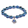 Stretch Bracelets Blue Beads Evil Eyes Bracelet Hamsa Hand of Fatima Lucky Charm for Girl Women